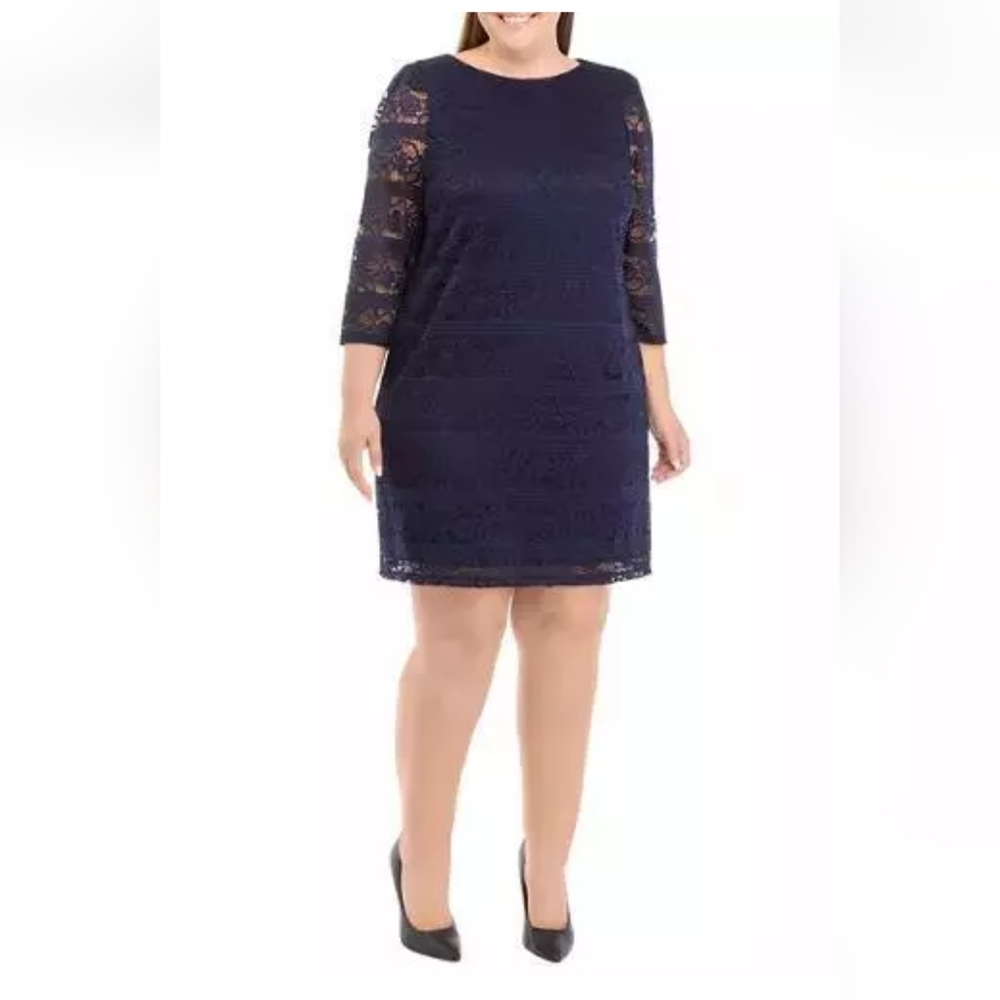 NWT Jessica Howard Lace Sheath Dress 22W Dressy Feminine Lace